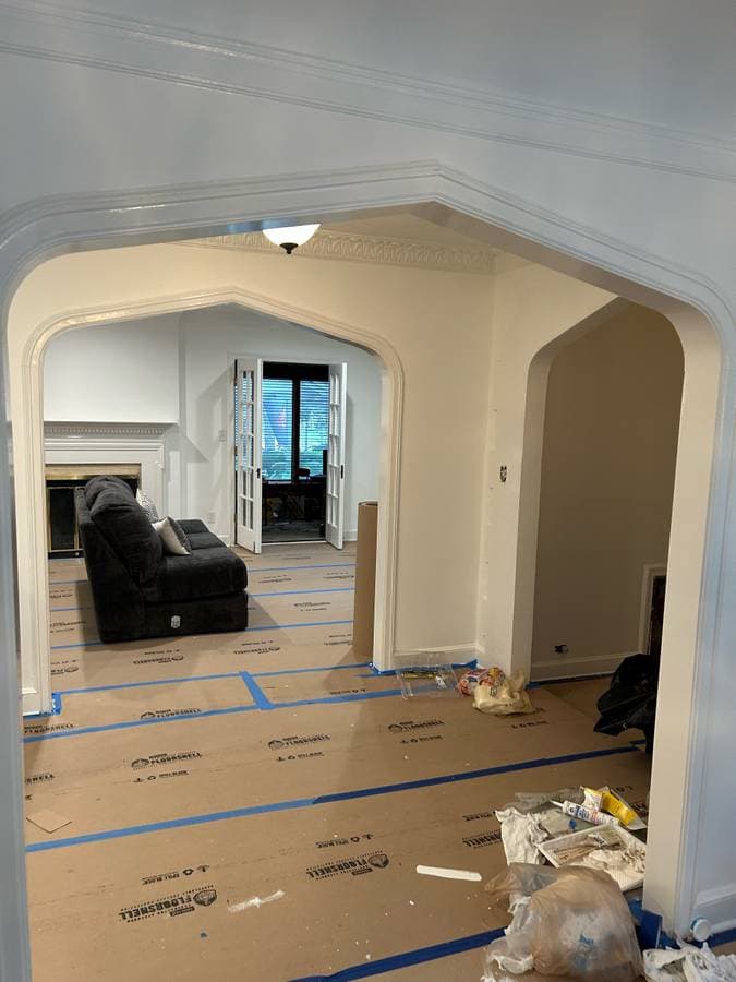 picture of a residential home with flooring being installed by a drywall and painting company in island park new york long island