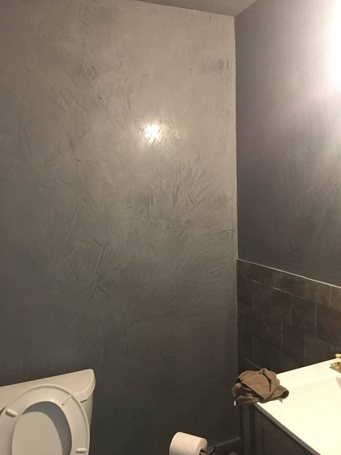 picture of a wall in a residential bathroom home in island park new york long island freshly painted with textures